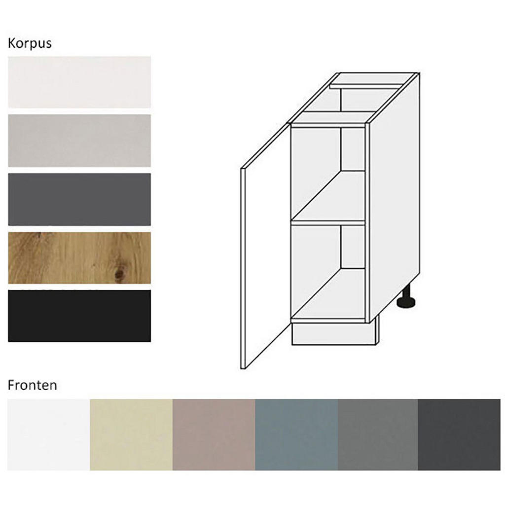 Thumbnail - Feldmann-Wohnen Küchenunterschrank, Mintgrün, Schwarz, Holz, 1 Fächer, Rechteckig, 30x82x50 cm, Küchen, Küchenmöbel, Küc...