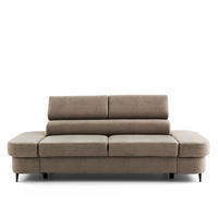 2-SITZER-SOFA PRIAM 206 cm Velours Beige - Beige/Schwarz, Holz/Textil (206/95/102cm) - Muffo