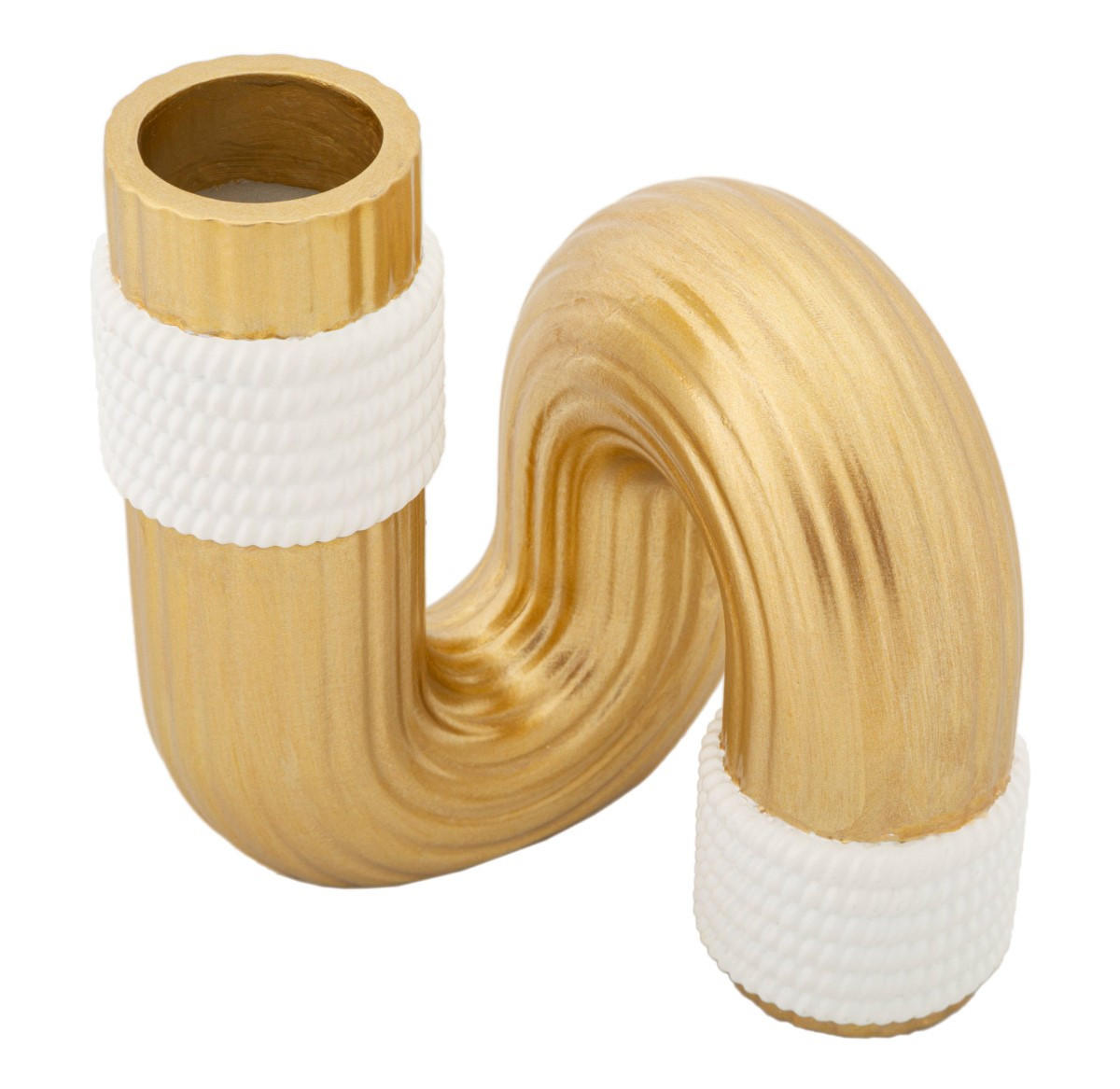 DEKOVASE aus Polyresin 10,5/10,5/12,7 cm - Goldfarben, Kunststoff (12.7cm) - Mauro Ferretti