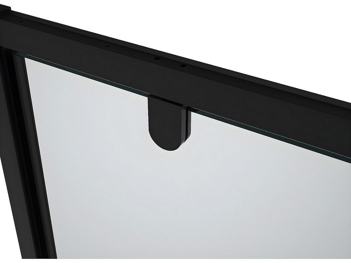 DUSCHTÜR Schwingtür - 80 x 195 cm - Metall & Sicherheitsglas - Schwarz matt - TAMRI - Schwarz, Metall (80/195cm) - Vente-Unique