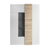 VITRINE 2-türig aus Glas ohne Beleuchtung Pluton - L121 cm - Weiß, Holzwerkstoff (44/169/121cm) - Calicosy