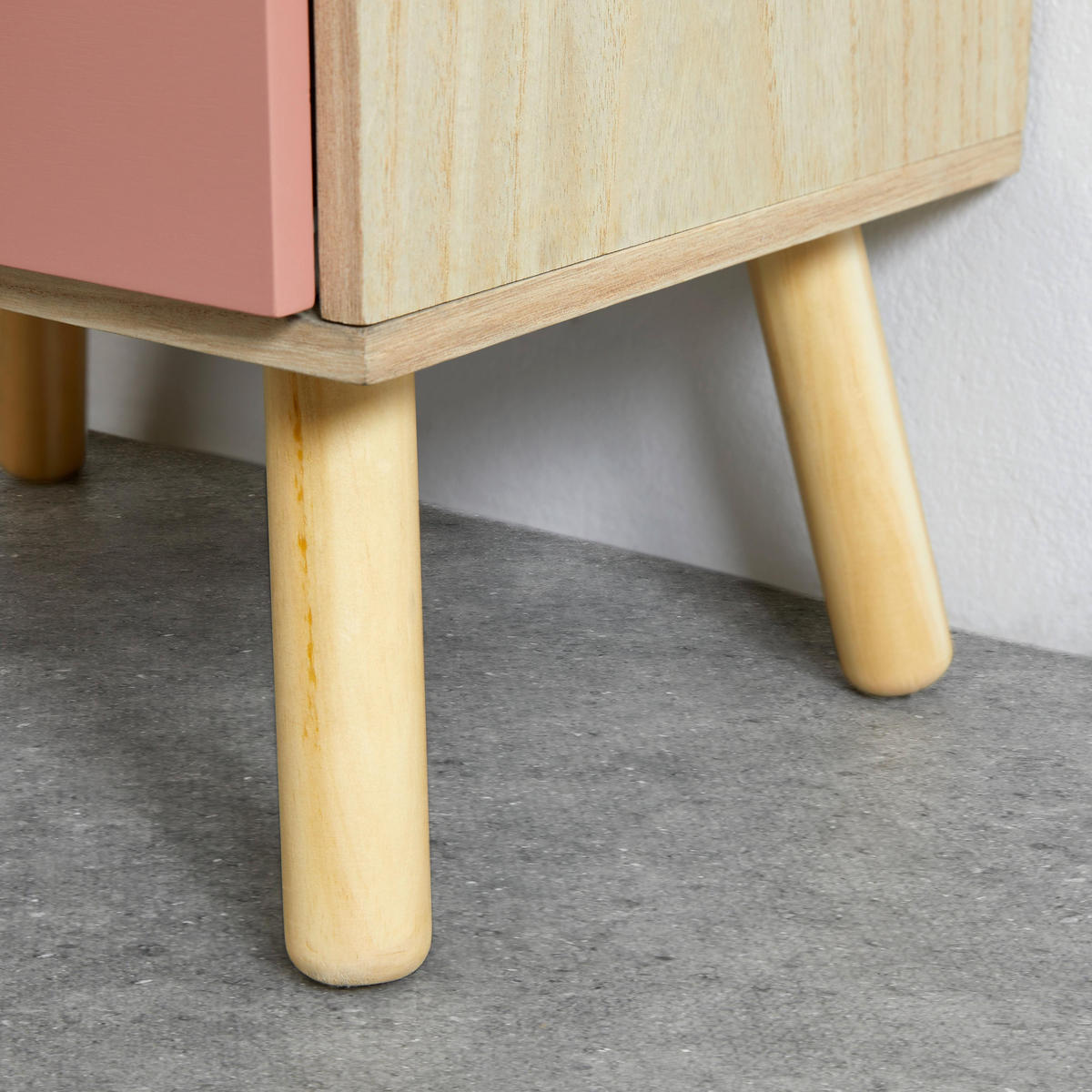 KINDERKOMMODE Lanny Rosa Echtholz/MDF - Pink, Holz (40/86/31cm) - Bessagi Kids