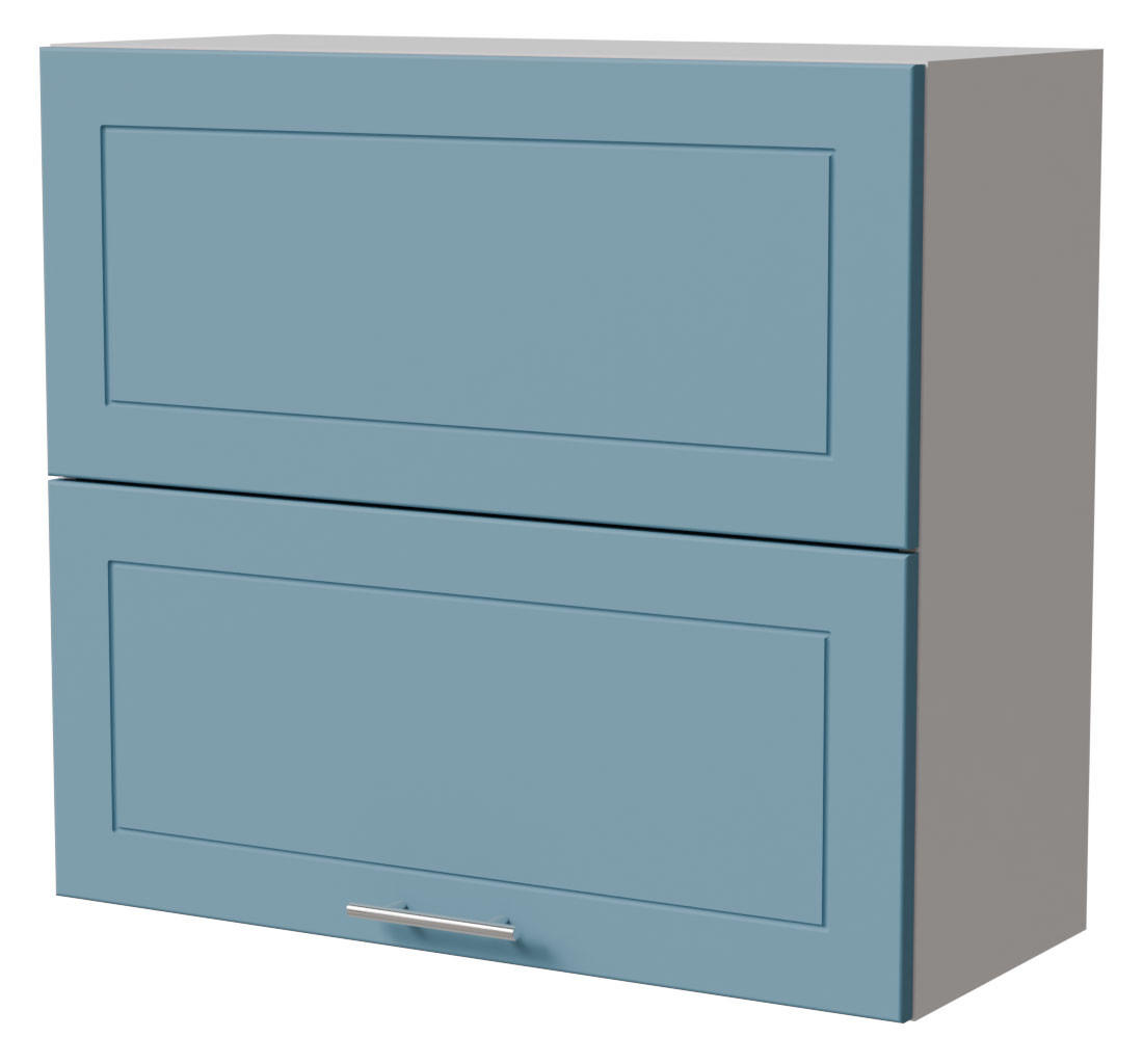 KLAPPHÄNGESCHRANK Bari W8B/80-AV Weiß / RAL 5024 pastellblau 80 / 32,5 / 72cm - Blau/Weiß, Holz/Holzwerkstoff (80/72/32.5cm) - Feldmann-Wohnen