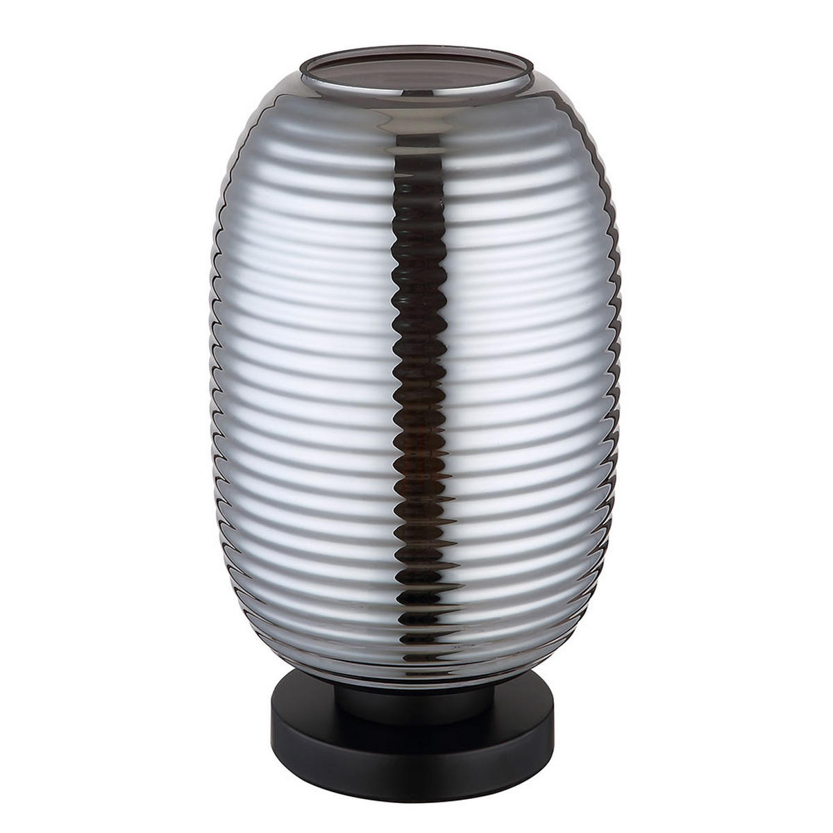 TISCHLEUCHTE Metall Schwarz Rauchglas - Schwarz, Glas (19/20/34.5cm) - Globo Lighting
