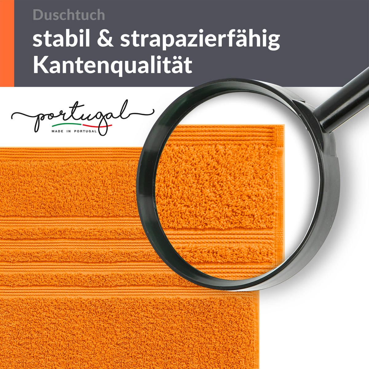DUSCHTUCH London Clementinen Orange 2er Set 70x140 - Orange, Textil (70/140cm) - Lashuma