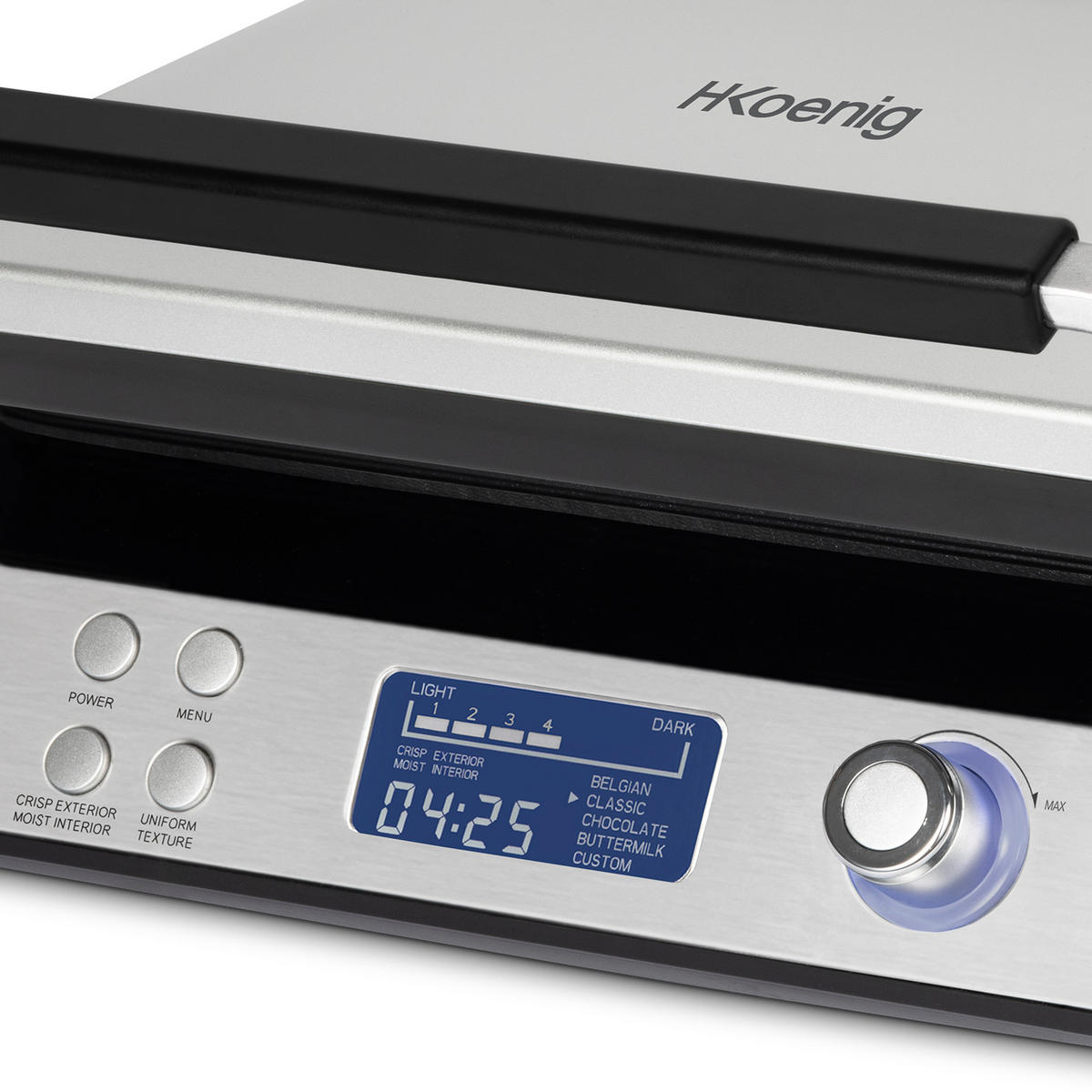 WAFFELEISEN GFX800 Silber, Programmierbares - Schwarz, Metall (32/15.4/27.7cm) - HKoenig