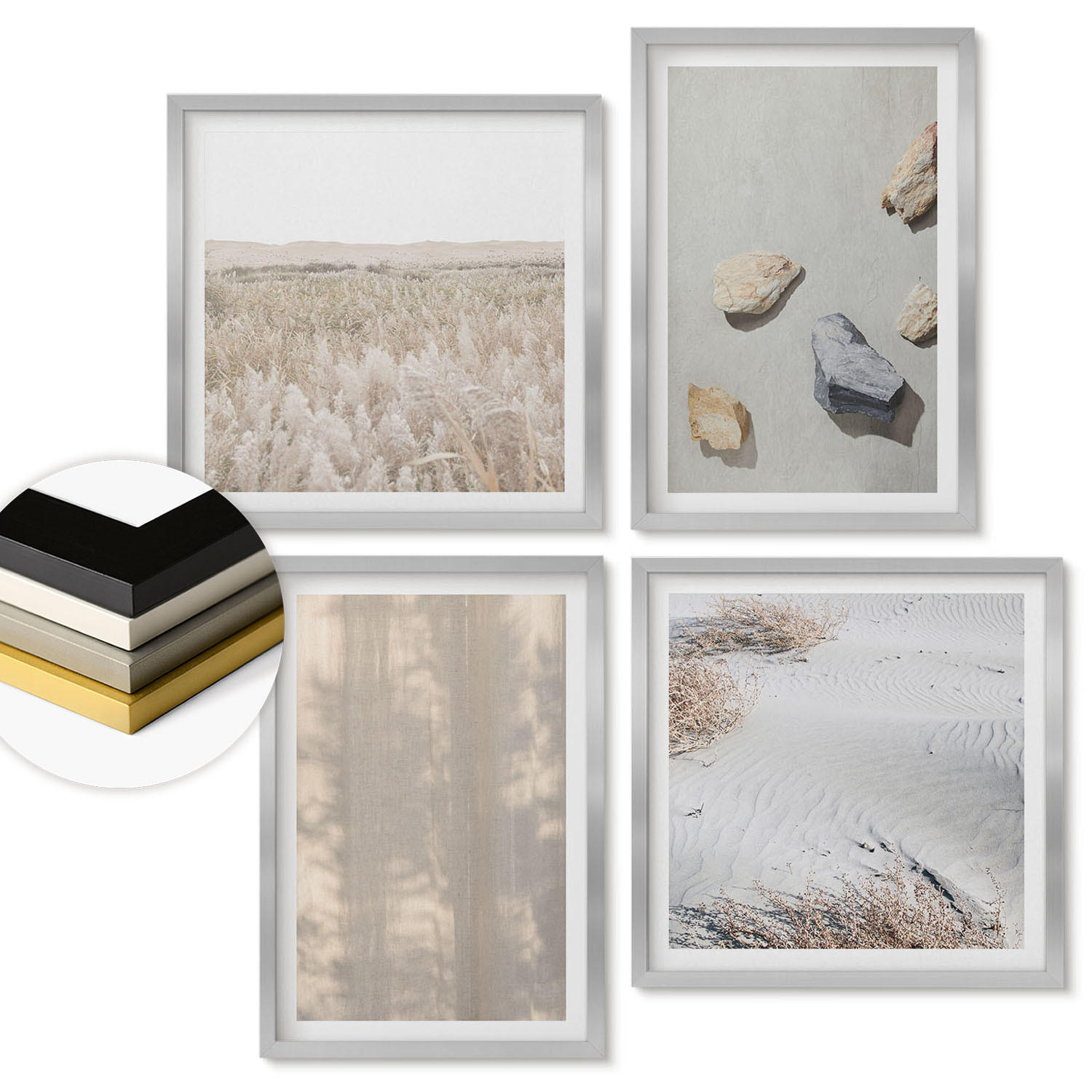ArtPrintCave Wandbilder Silber 50x50 cm