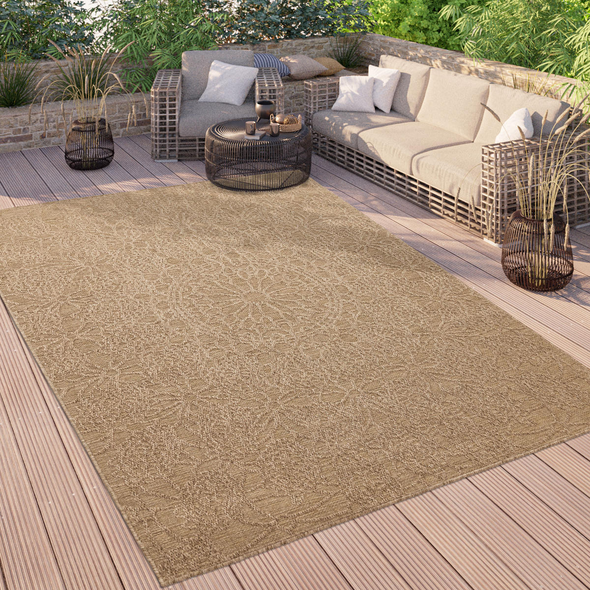 OUTDOORTEPPICH 160/220 cm Rimini 411 - Beige, Textil (160/220cm) - Paco Home