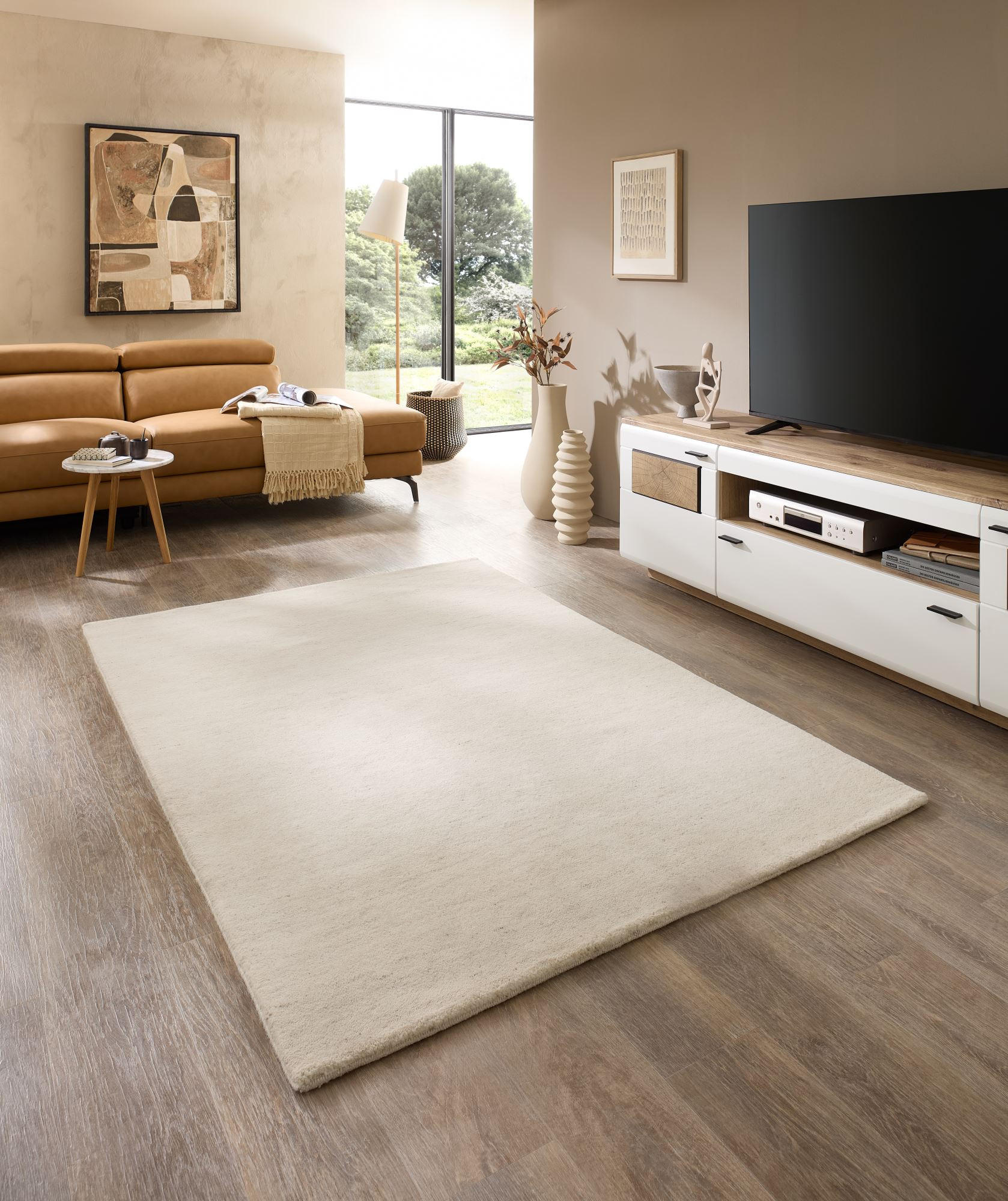 WOLLTEPPICH Terra 90x160 cm - Beige, Textil (90/160cm) - Natur Pur