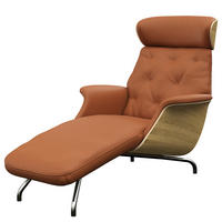 RELAXLIEGE - Echtleder - Kastanienfarben/Chromfarben, Leder/Metall (83/103/147cm) - home24