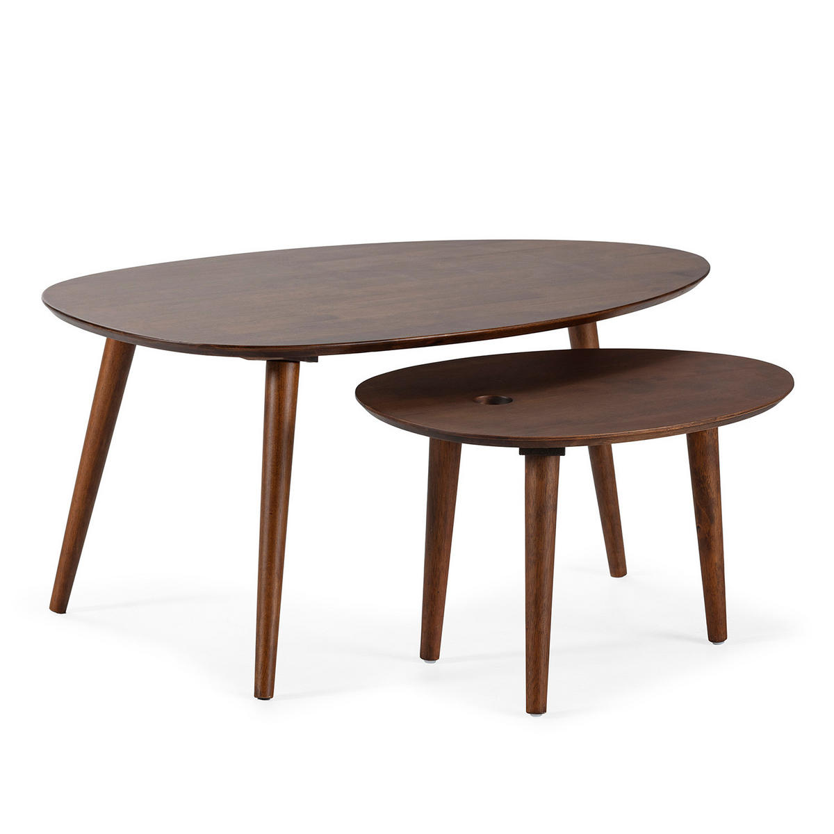 COUCH-/BEISTELLTISCH-SET Eclipse Walnussfarbe - Wildeiche, Holz (45/100/60cm) - VS Venta-stock