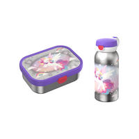 EDELSTAHL-LUNCHSET Campus Unicorn Glow 2er Set - Lila, Kunststoff/Metall (2/2/2cm) - Mepal