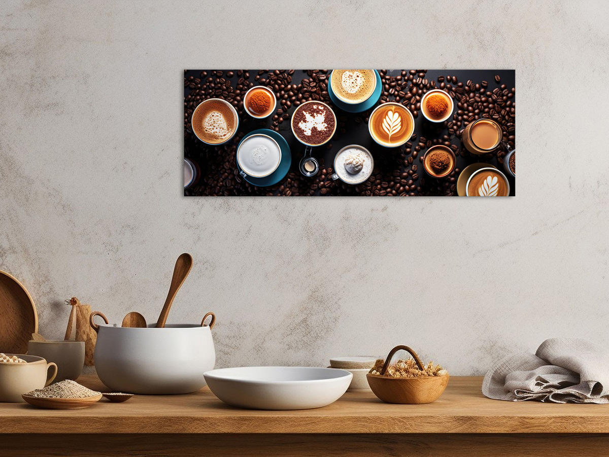 GLASBILD 80x30 cm Küche Kaffee modern - Braun, Glas (80/30cm) - artissimo