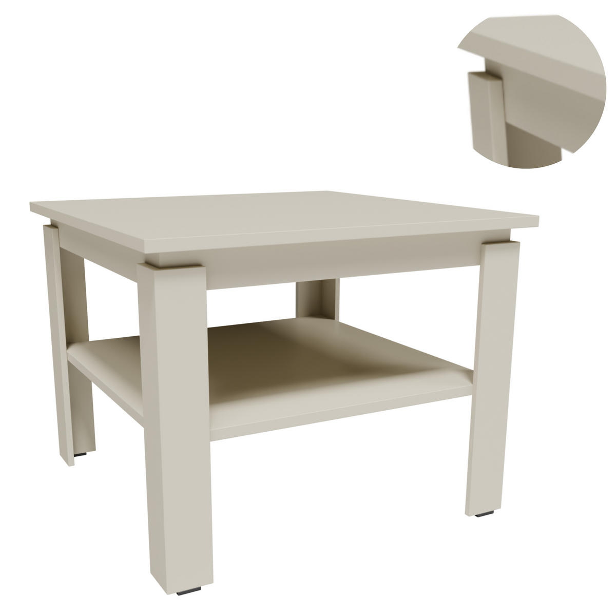 COUCHTISH CR3-STERN-55 Kaschmir 55/55/43 cm - Kaschmir, Holzwerkstoff (55/55/43cm)