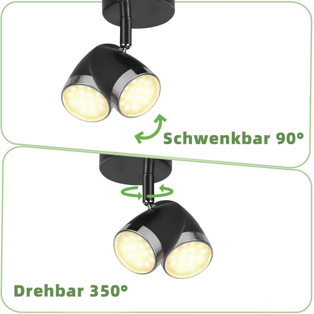 LED-DECKENLEUCHTE Lentz 8/13.5/5.6cm - Dunkelgrau, Metall (8/13.5/5.6cm) - Nettlife