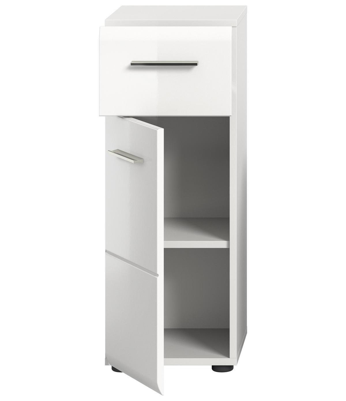 STANDSCHRANK Ice Bad in weiß Nachbildung und weiß hochglanz B/H/T: 30x80x30 cm - Weiß, Holz (30/80/30cm)