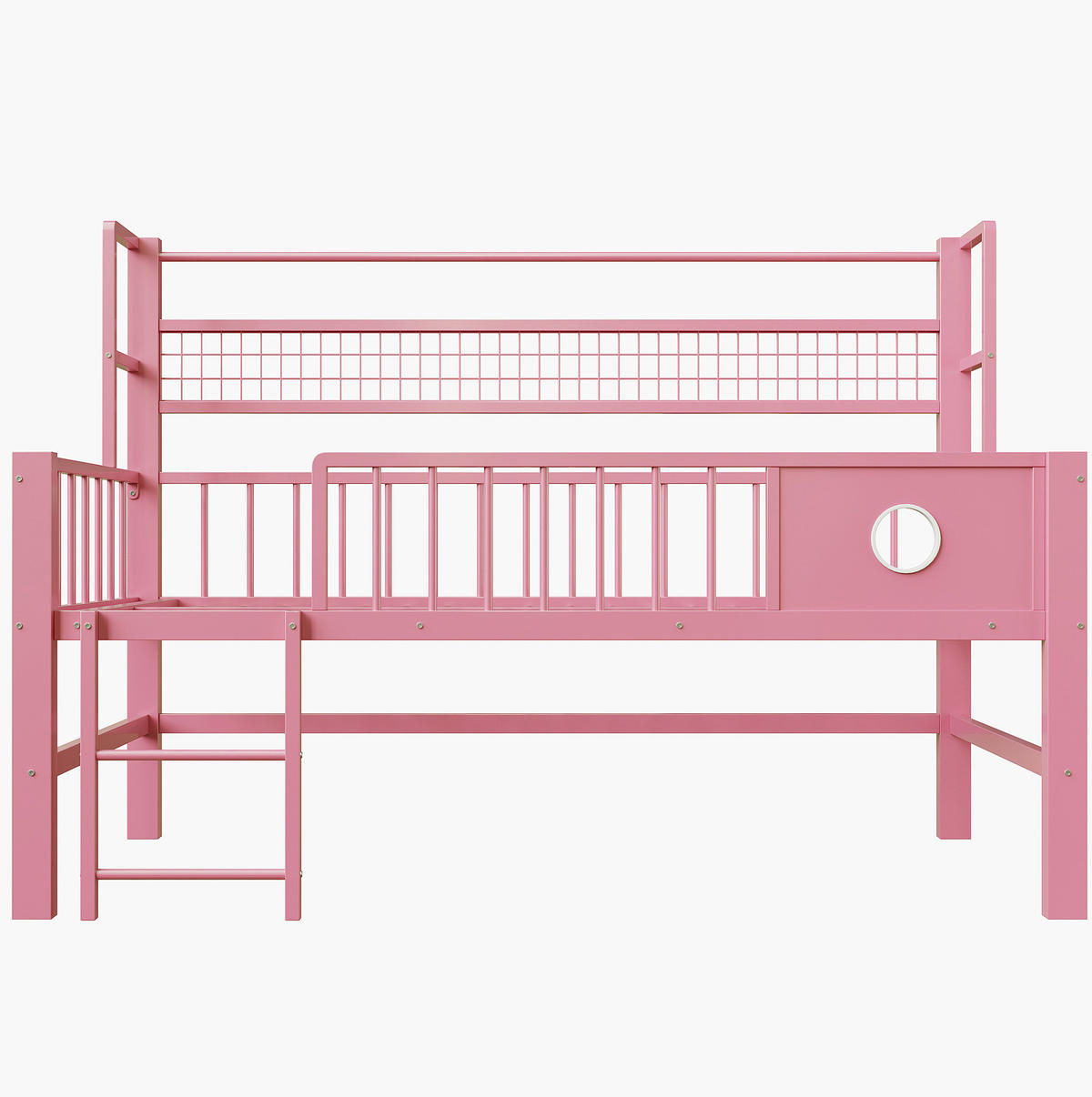 KINDERBETT 90/200 cm aus Metall in Rosa mit Stauraum und Kleiderstange - Rosa, Metall (90/200cm) - Flora Grace