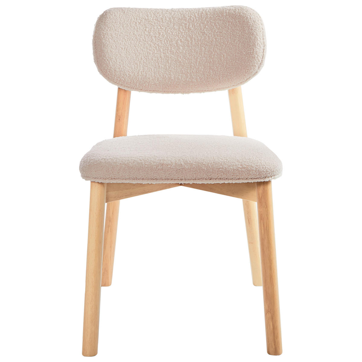 ESSZIMMERSTUHL 2er-Set Hellbraun Mills - Hellbraun/Beige, Textil (48/80/58cm) - Beliani