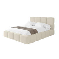 POLSTERBETT mit Bettkasten und Lattenrost mit Kopfteil, Boxbett ohne Matratze, mit Stauraum - NATA 160x200 Beige - Beige, Holzwerkstoff/Textil (160/200cm) - ALTDECOR