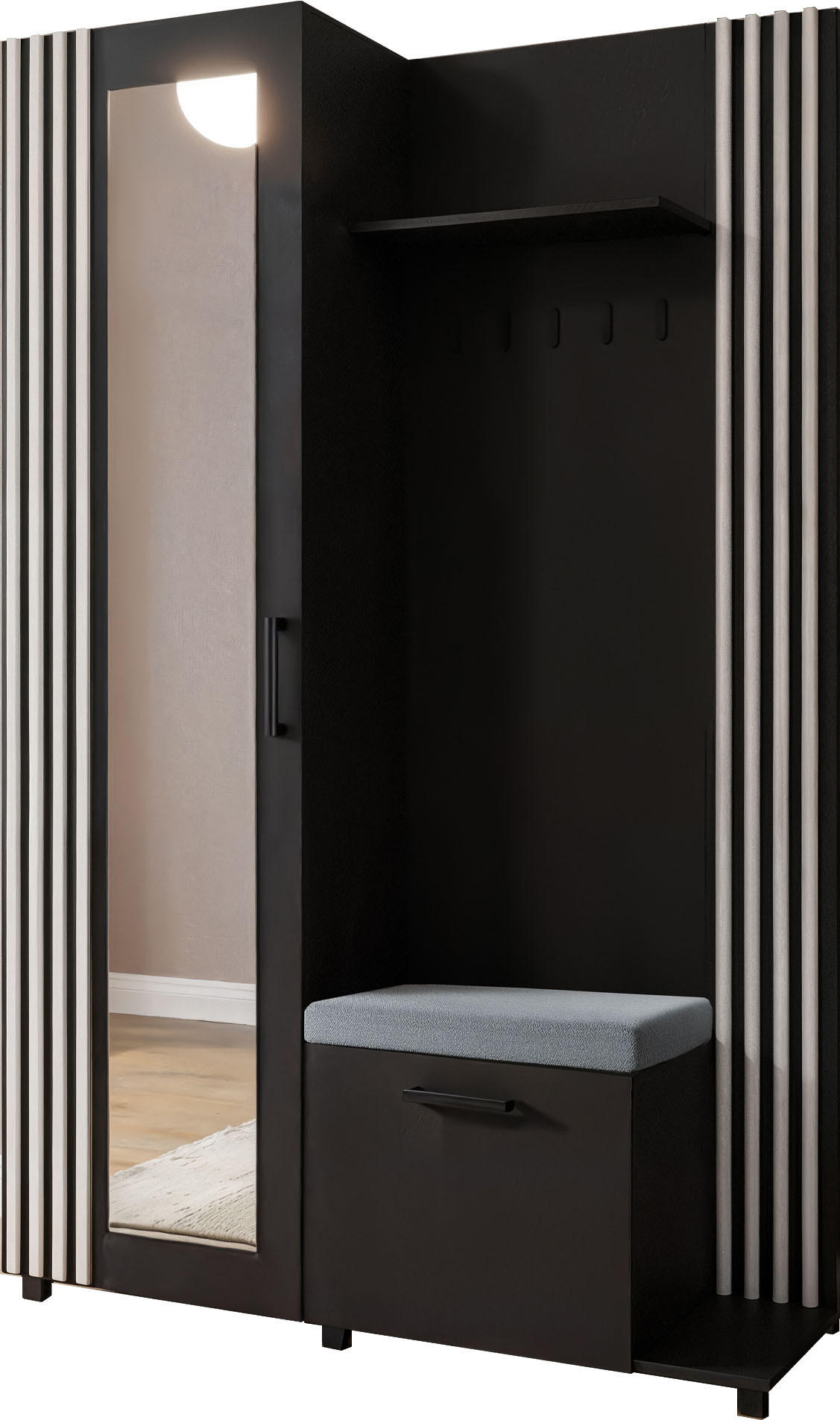 WFL Group Garderobe Schwarz 137x207x42 cm