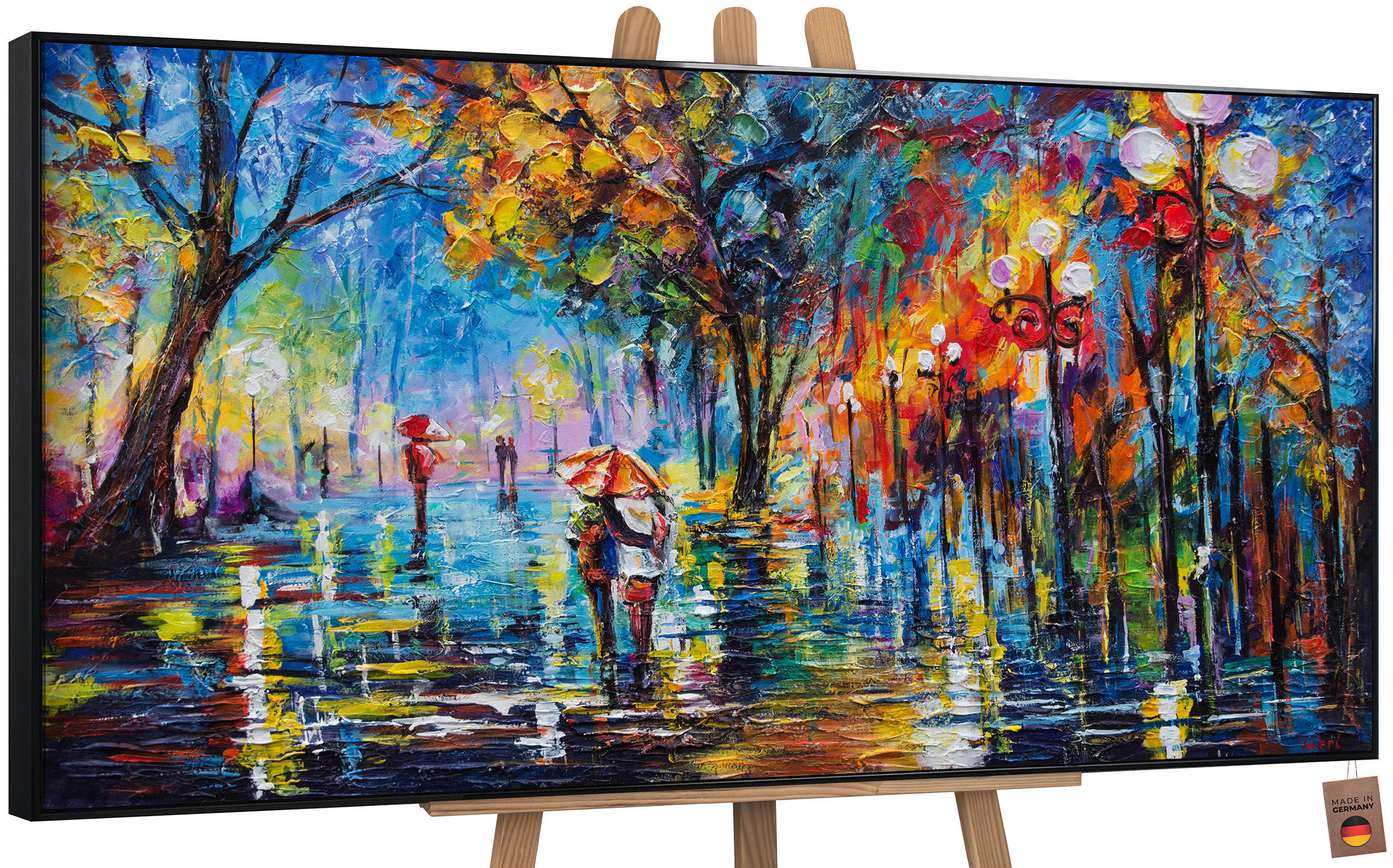 YS-art gallery Gemälde Schwarz 140x70 cm