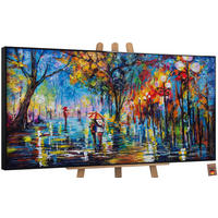GEMÄLDE Herbstliche Allee Schattenfugenrahmen Schwarz 100x50 cm - Schwarz, Holz (100/50cm) - YS-art gallery