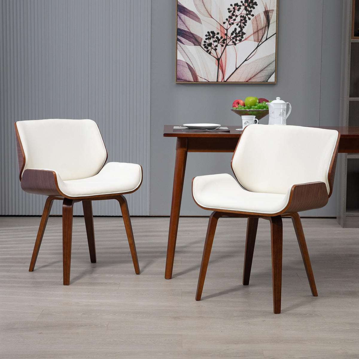 STÜHLE Weiß 2 Stück - Weiß, Naturmaterialien (53/81/54cm) - GiPP