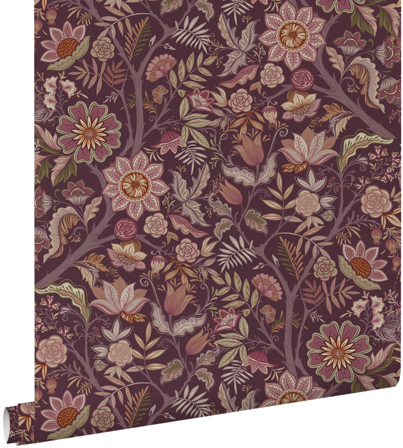 TAPETE Blumenmuster 53 cm x 10.05 m - Lila, Papier (53/1000cm) - ESTAhome