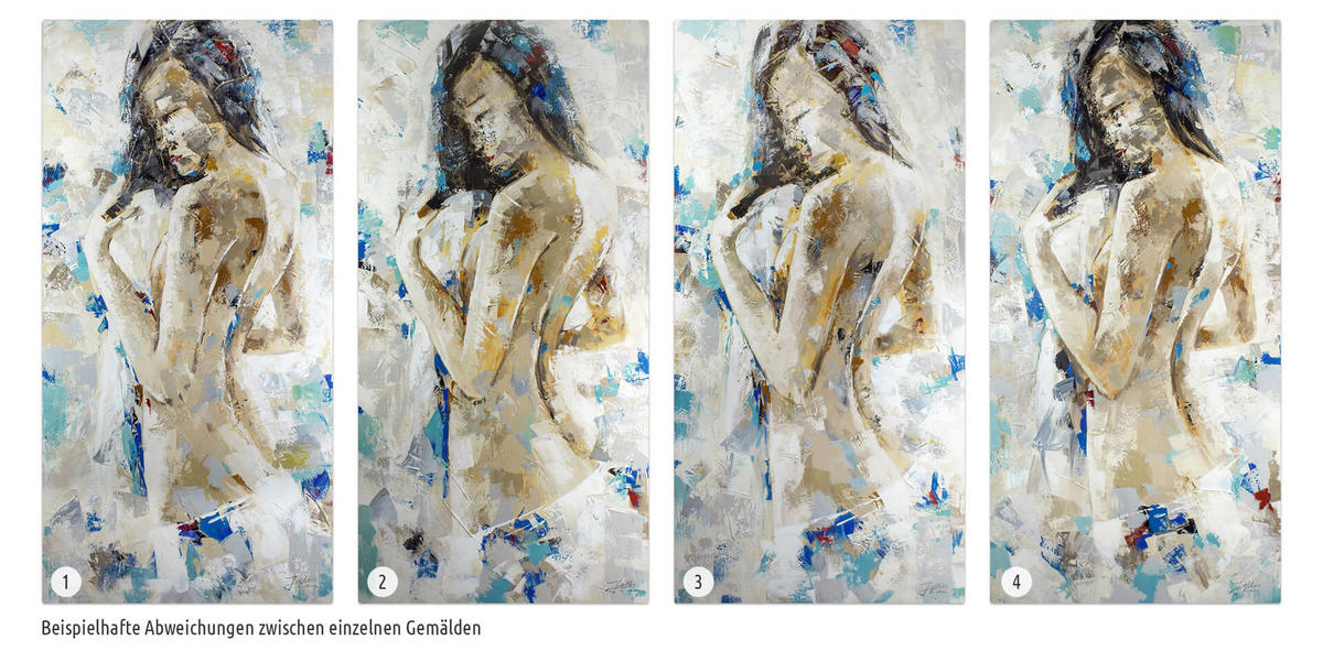 ACRYLBILD HANDGEMALT 60/120 cm - Blau, Holz/Textil (2/120cm) - KUNSTLOFT