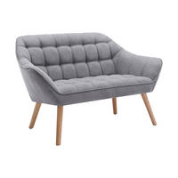 SOFA 2-Sitzer - Stoff - Grau - CASERTA - Grau, Textil (127/77/73cm) - Vente-Unique
