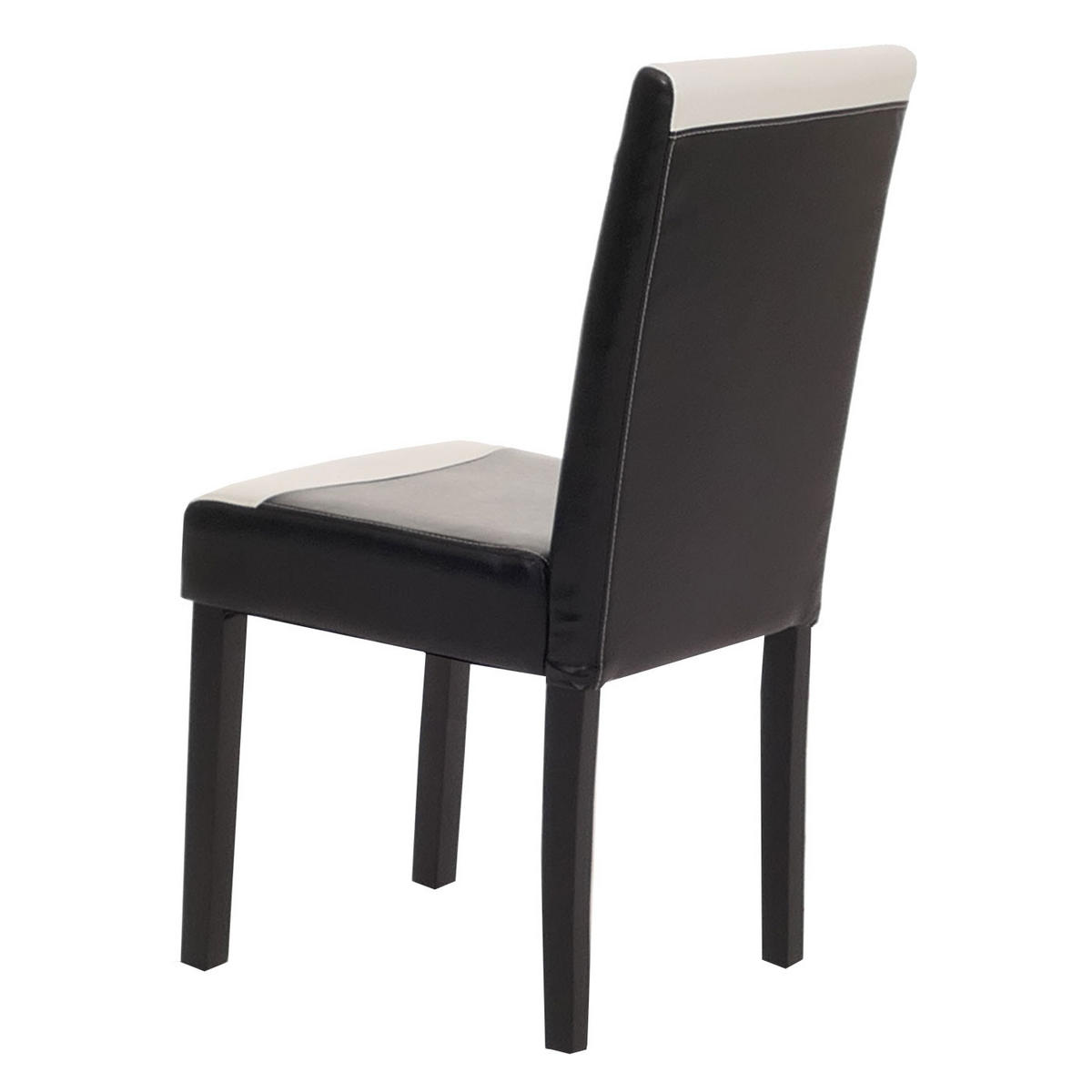 ESSZIMMERSTUHL 2er-Set klassisch und zeitlos 90x43x56cm Sitzhöhe 45cm Kunstleder dunkle Beine Schwarz-Weiß - Weiß, Kunststoff (43/90/56cm) - CHEFGASTRO