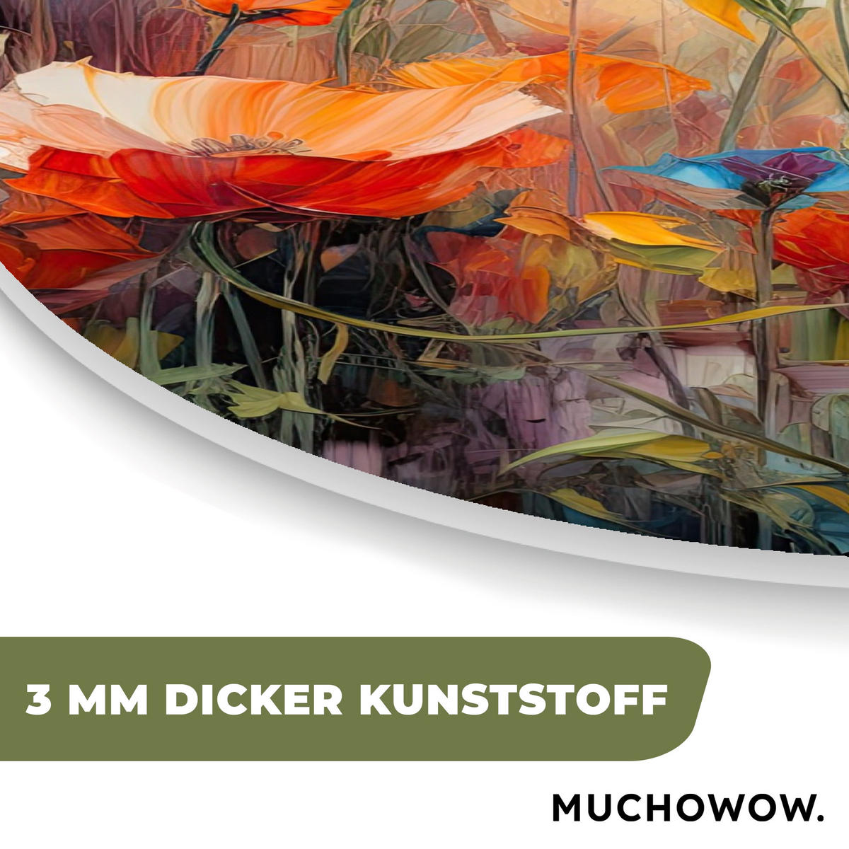 WANDBILD Blumen - Aquarell - Kunst - Botanisch - Natur 40x40 cm - Orange, Kunststoff (40/40cm) - MuchoWow