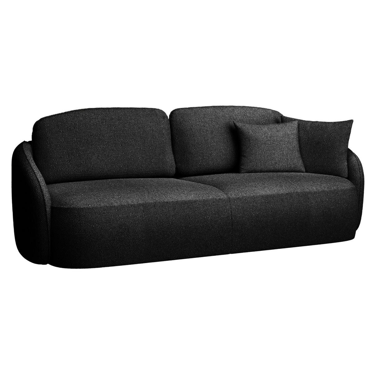 3-SITZER-SOFA Savoy Schwarz mit Schlaffunktion - Schwarz, Kunststoff/Textil (254/96/105cm) - Selsey