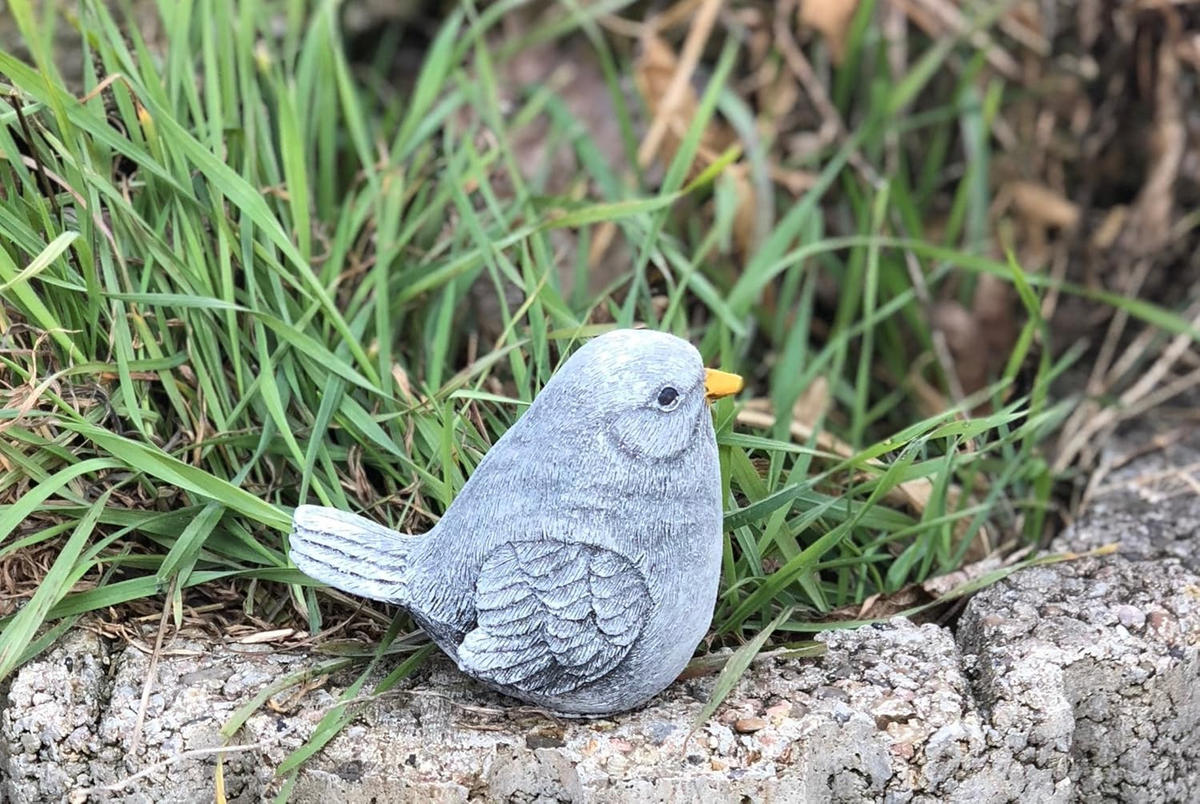 STEINFIGUR 3er Set kleine Vögel Steinguss frostfest wetterfest - Grau, Stein (5/6/6cm) - stoneandstyle