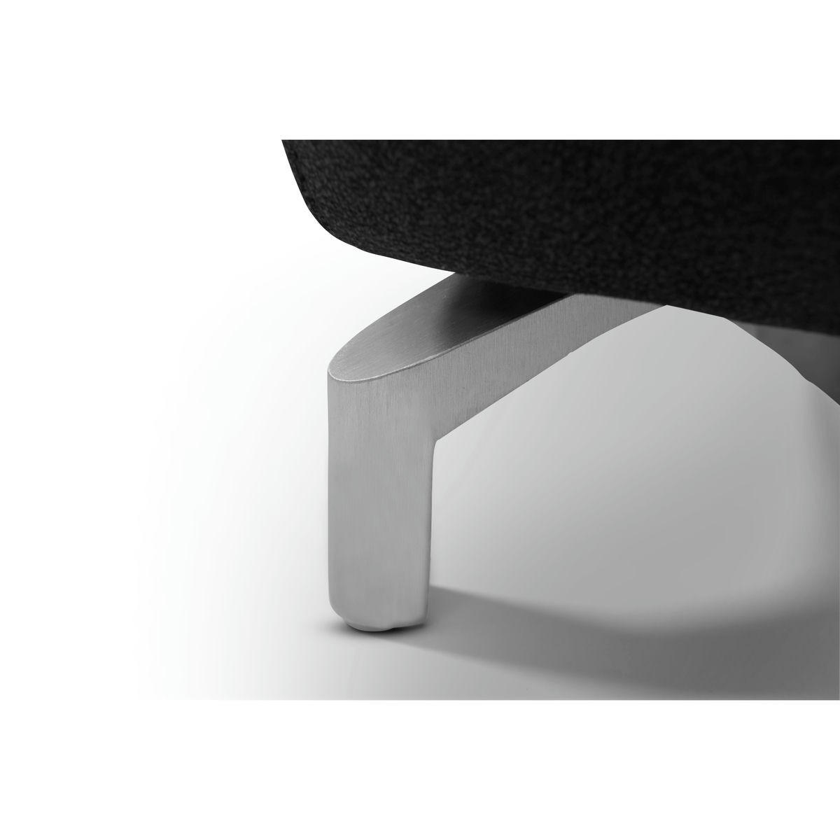 ZWEISITZER-SOFA Mikrofaser Schwarz - Schwarz, Leder/Metall (162/101/96cm) - Furnhouse