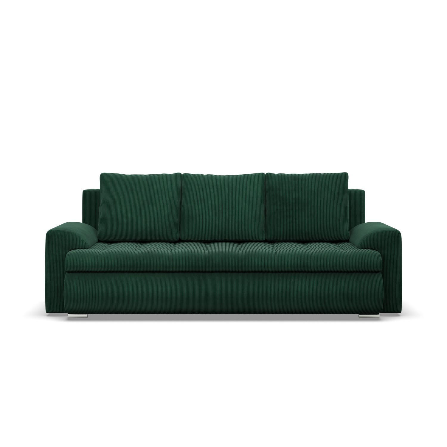 SOFA 3-SITZER MIT SCHLAFFUNKTION FORESTA, Cord - Dunkelgrün - Grün, Textil (222/92/96cm)
