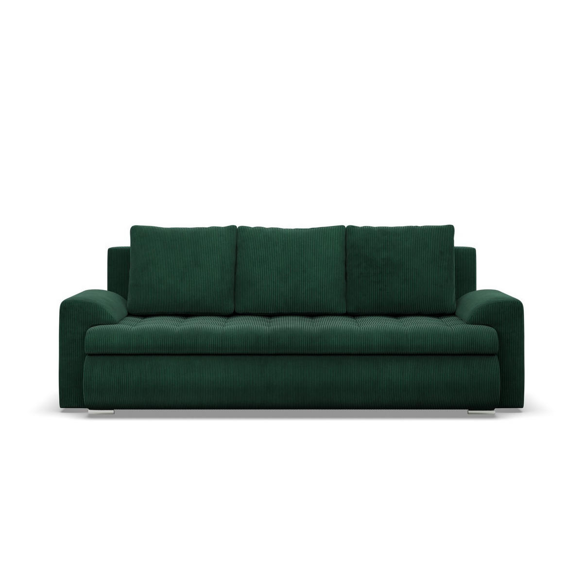 SOFA 3-SITZER MIT SCHLAFFUNKTION FORESTA, Cord - Dunkelgrün - Grün, Textil (222/92/96cm)