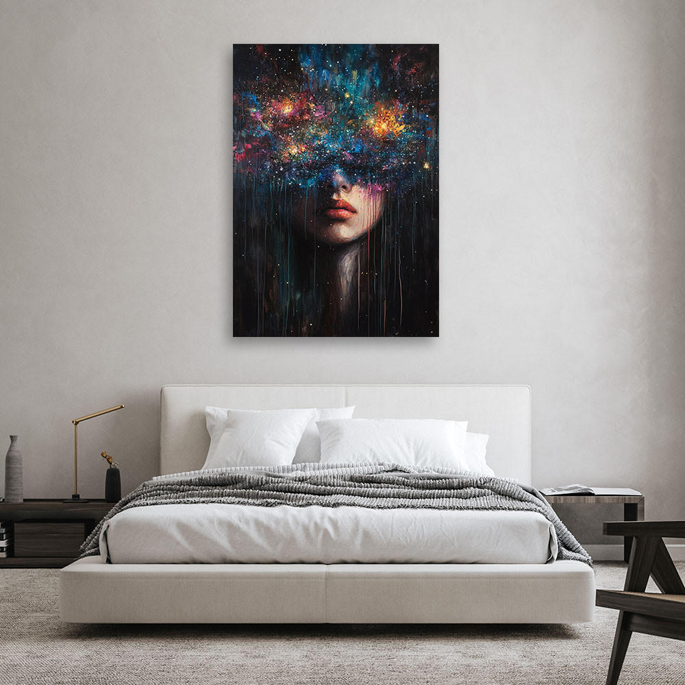 WANDBILD abstraktion des frauengesichts - Multicolor, Textil (70/100cm) - Feeby