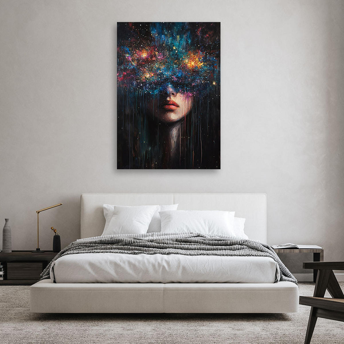 WANDBILD abstraktion des frauengesichts - Multicolor, Textil (70/100cm) - Feeby