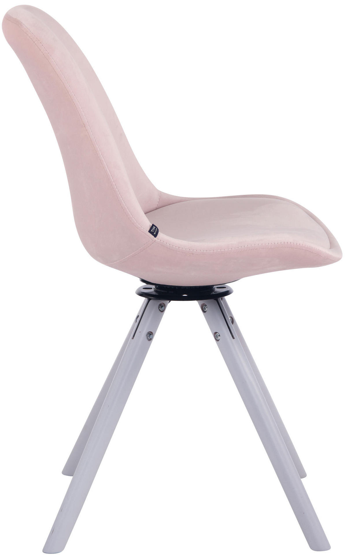 ESSZIMMERSTUHL Troll Samt, Gestell Buchenholz Rund Weiß Pink - Rosa/Weiß, Holz/Buchenholz (48/84/56cm) - TPFLiving