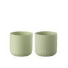 BLUMENTOPF GEN - Keramik - Pistazie - L - 2er Set - Ø 18,5 cm - Grün, Keramik (18.5/18cm) - J-Line