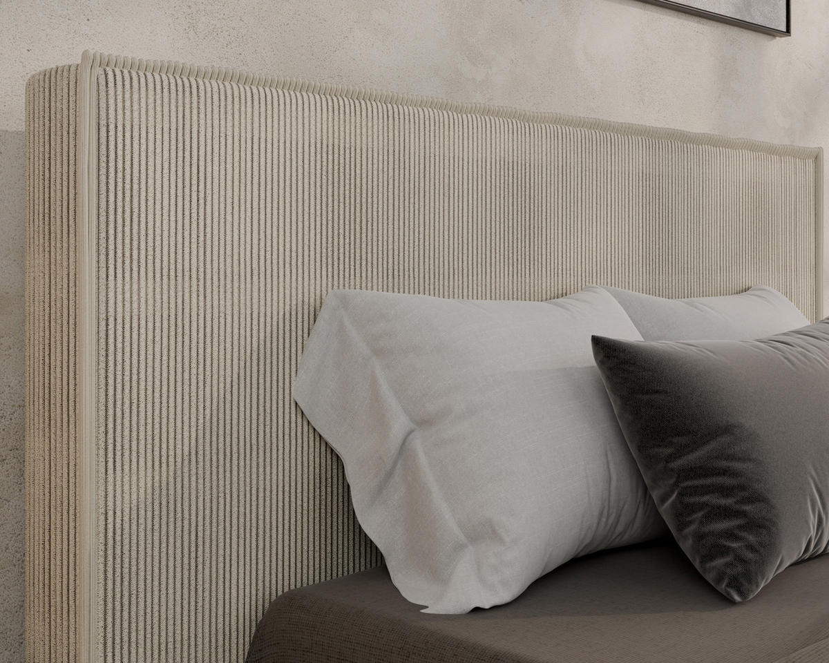 POLSTERBETT SANA 120x200cm Elegantes Polsterbett für modernen Wohnstil , ohne matratze, beige - Beige, Holz (120/200cm) - Homesy