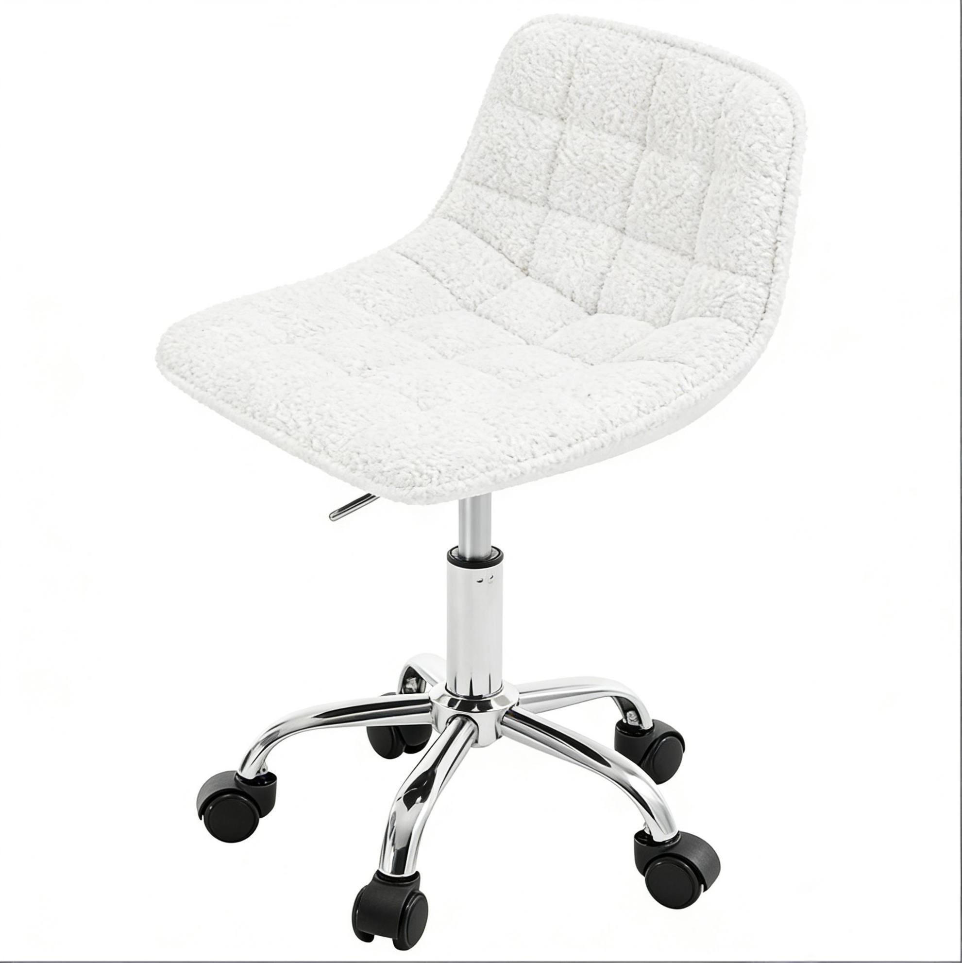 BÜROSTUHL höhenverstellbar drehbar Chenille Weiß - Weiß, Metall (43/67.5/43cm) - Meubliv