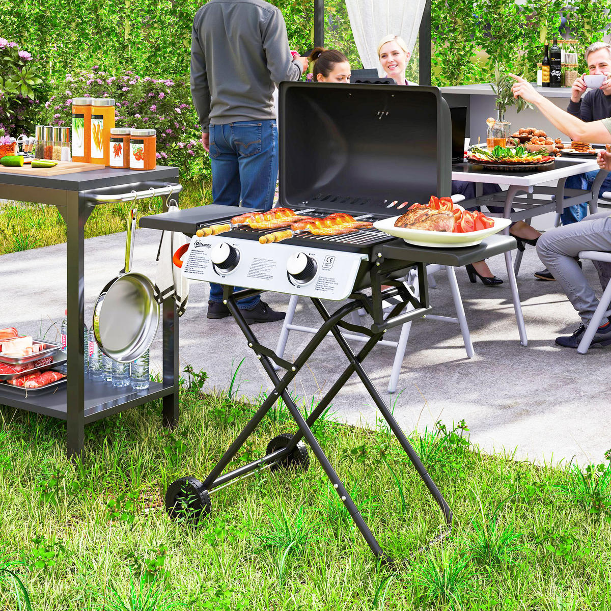 GASGRILL DE-18619 Schwarz - Schwarz, Metall (50/102/101cm) - ComfortXL