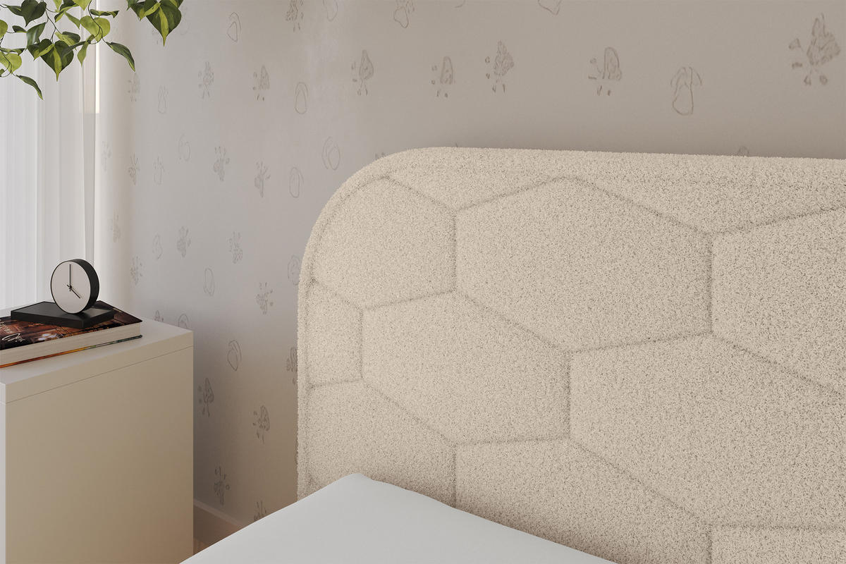EINZELLBETT Jugendbett mit Bettkasten und Matratze H3/H4, Rechts - JAXY 90x200 Dunkelbeige - Taupe, Holzwerkstoff/Textil (90/200cm) - ALTDECOR