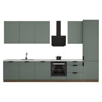 KÜCHENZEILE 360 cm - Sorento KS2-M360 - in Grün / Dunkle Eiche - Eichefarben/Schwarz, Holz (360/247/58cm)