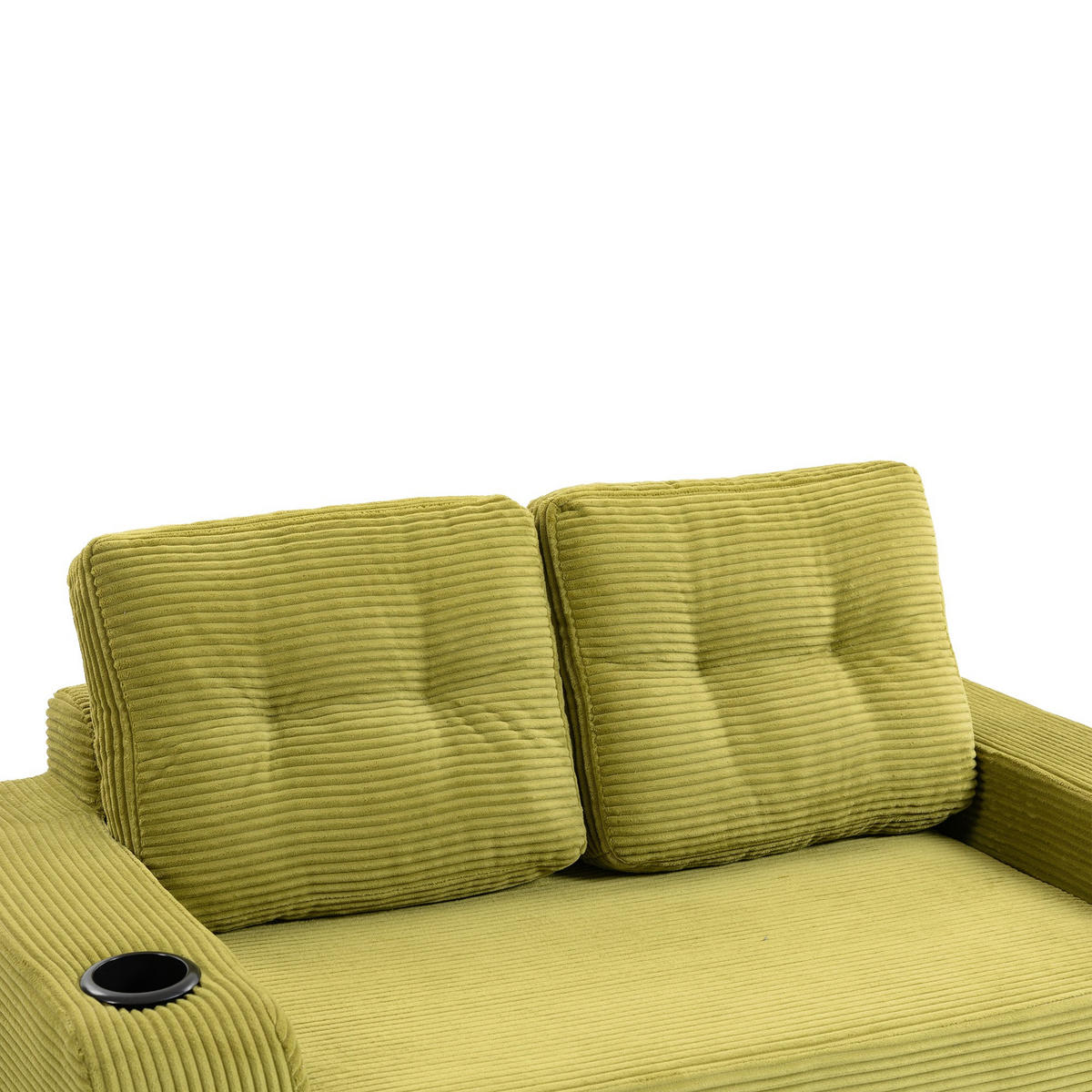 SCHLAFSOFA 2-Sitzer Sofa mit 2 Zierkissen,Lounge Sofa,Polstersofa,Cord,Grün - Grün, Textil (136/82.5/80cm) - LVHOM