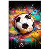 POSTER Fußball - Farbe - Farben - Schwarz - Weiß 80x120 cm - Weiß, Papier (80/120/0.1cm) - MuchoWow