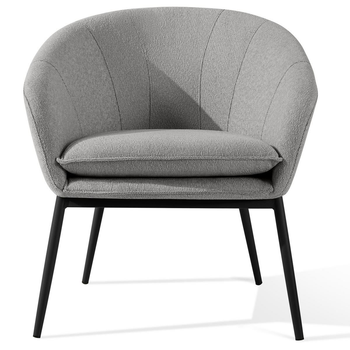 GARTENMÖBELSET SOLIS Gartenlounge-Set, grau/schwarz - Grau, Textil/Metall - KONSIMO®