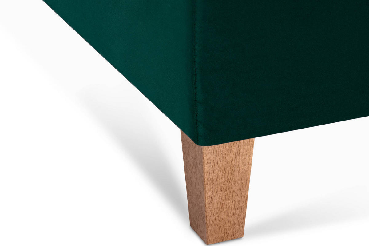 SITZHOCKER ERISO Polsterhocker aufklappbarer, Velour-Stoff, dunkelgrün - Dunkelgrün/Braun, Textil (71/43/71cm) - KONSIMO®